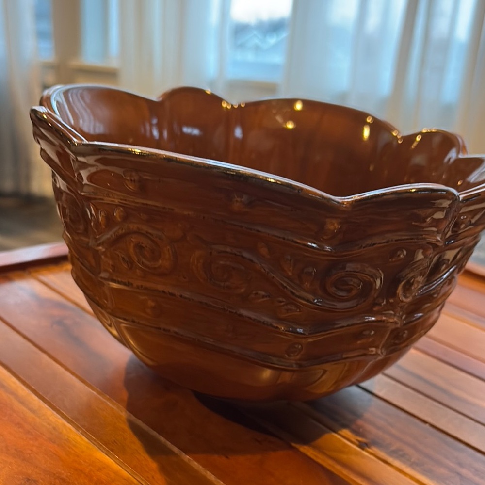 Celebrating Home Stoneware Collection Large Ornate Bowl